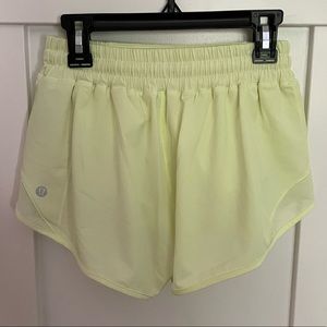 Neon Yellow Lululemon Hotty Hot Short Low-Rise Lined Short 2.5” (size 4)